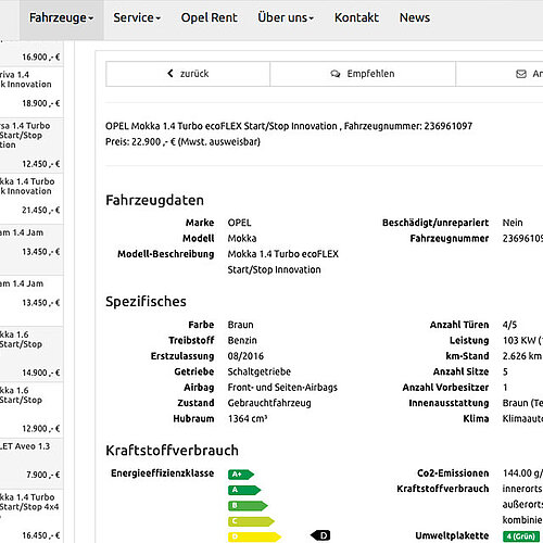 Übersichtliche Detailansicht